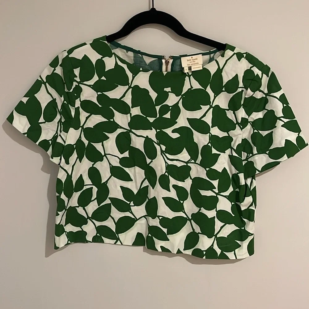Kate Spade New York Garden Leaves Stretch Cotton Crop Top 💕